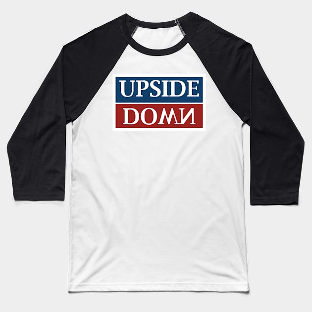 Up Down Red Blue Design Baseball T-Shirt by Artman07